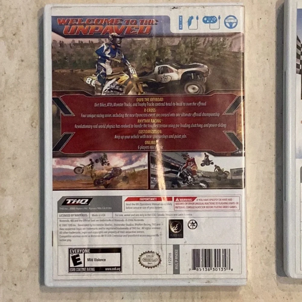 MX Vs ATV Untamed Nintendo Wii Game & Jimmie Johnson Anything With An Engine Wii